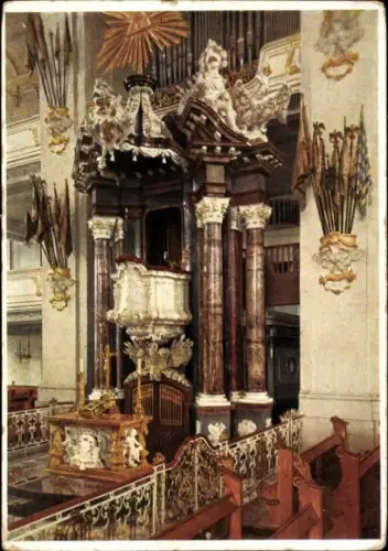 Ak Potsdam, Kanzel, Altar, Gruft, Farbenfotografie, Deutsche Kunstverlag