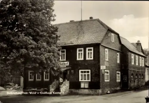 Ak Dröbischau Königsee in Thüringen, Gasthaus Kemter,  Thür. Wald,  Architektur
