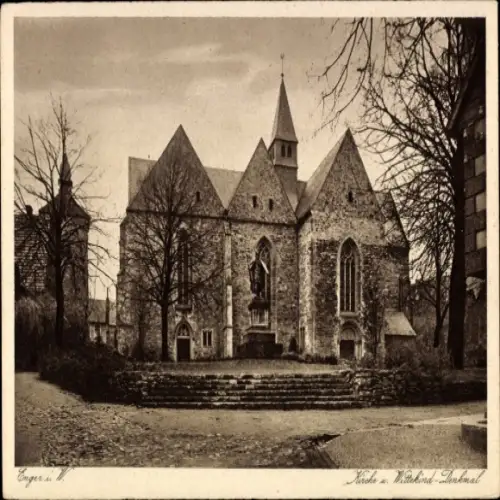 Ak Enger in Westfalen, Kirche, Wittekind-Denkmal