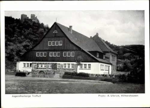 Ak Treffurt an der Werra, Historisches Gebäude, Jugendherberge  schwarz-weiße Fotografie