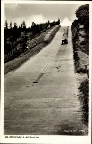 Ak Nürburg in der Eifel, Steilstrecke am Nürburgring, Nordschleife, Rennwagen