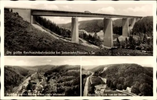 Ak Siebenlehn Großschirma, Reichsautobrücke, Ort