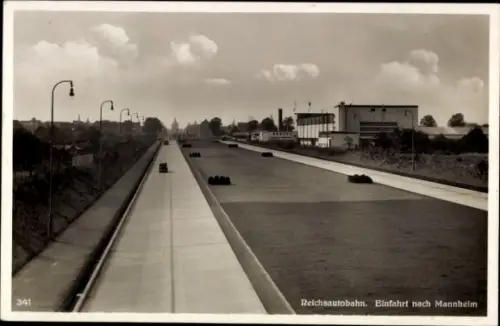 Ak Mannheim in Baden, Reichsautobahn, Einfahrt