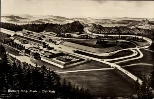 Ak Nürburg in Rheinland Pfalz, Nürburgring, Start und Zielplatz