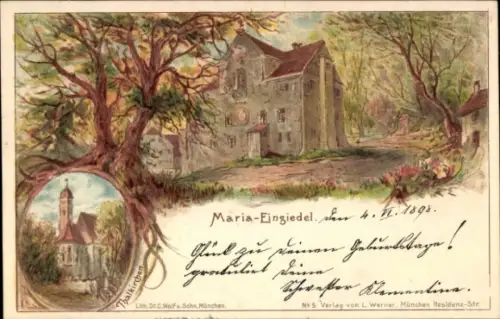 Litho Thalkirchen München, Kirche, Maria Einsiedel
