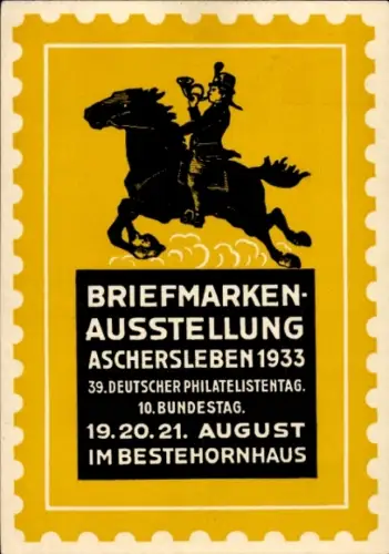 Ak Aschersleben im Salzlandkreis, Briefmarkenausstellung 1933