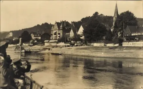 Foto Ak Wehlen an der Elbe Sächsische Schweiz, Gesamtansicht