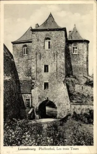 Ak Luxembourg Luxemburg, Pfaffenthal, drei Türme