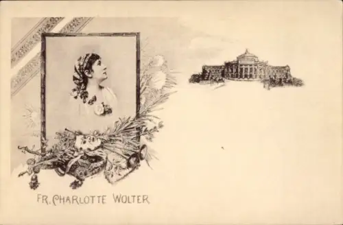 Ak Schauspielerin Charlotte Wolter, Hofburgtheater Wien