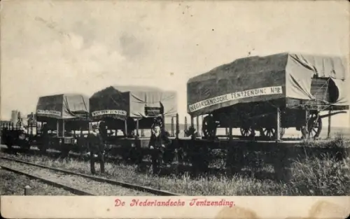 Ak De Nederlandsche Tentzending, Güterzug