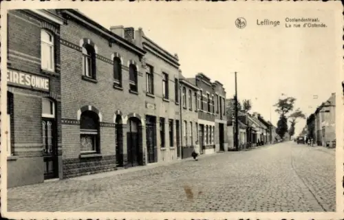 Ak Leffinge Leffinghe Middelkerke Westflandern, Straße mit Häusern, Eiresonne,  Oostendestraat, L