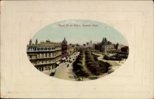 Ak Buenos Aires Argentinien, Plaza 25 de Mayo,  Stadtansicht, 