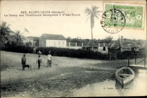 Ak Saint Louis Senegal, senegalesisches Schützenlager