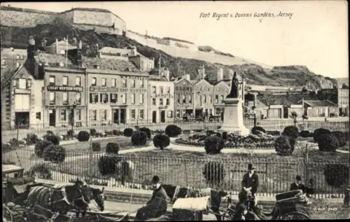 Ak Jersey Kanalinseln, Fort Regent und Queens Gardens