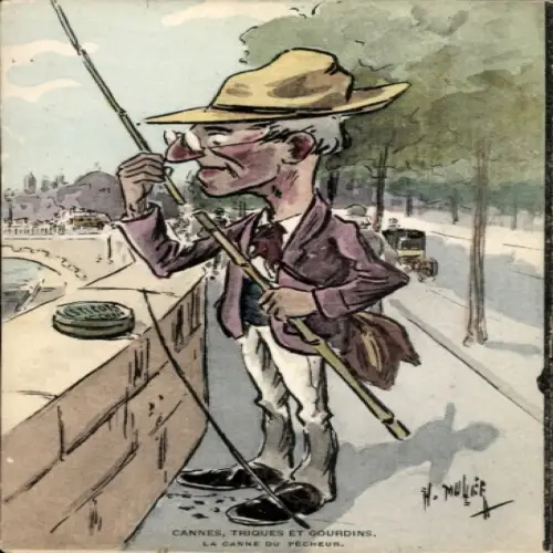 Künstler CPA Cannes, Triques et Gourdins, La Canne du Pecheur