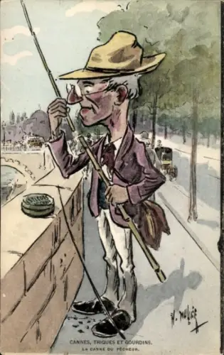 Künstler CPA Cannes, Triques et Gourdins, La Canne du Pecheur