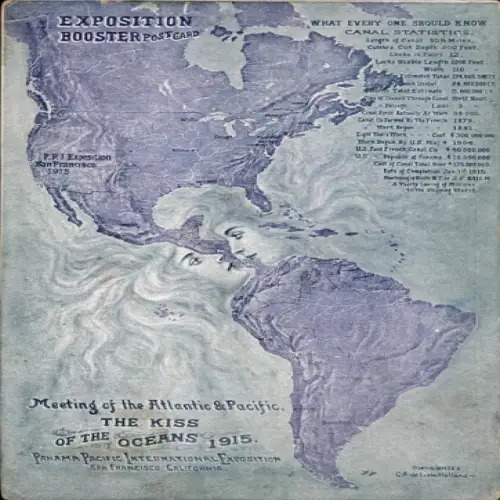 Landkarten PC Meeting of the Atlantic & Pacific, The Kiss, Panama-Pacific International Exposition