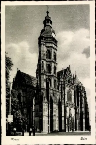 Ak Košice Kassa Kaschau Slowakei, Dom  architektonisches Bauwerk, Uhrturm