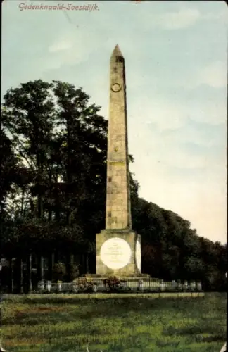 Ak Soestdijk Utrecht Niederlande, Gedenknaald- Obelisk, Umgeben von Bäumen, Denkmal