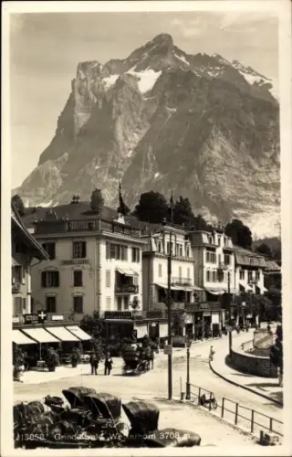 Ak Grindelwald Kanton Bern, Blick zum Berg Wetterhorn