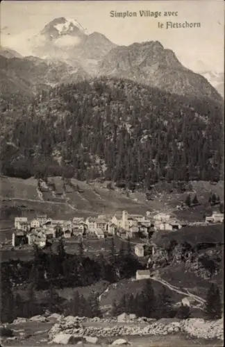 Ak Simplon Kanton Wallis, Simplon Village, Fletschorn, Berge, Italien