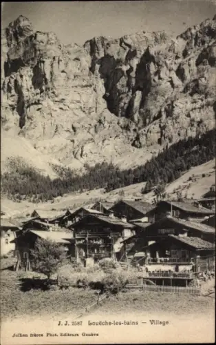 Ak Leuk Loèche Loueche Village Kanton Wallis, Blick auf das Dorf
