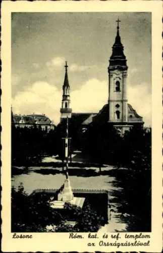 Ak Lučenec Lizenz Losonc Slowakei, Römisch katholische Kirche, Denkmal