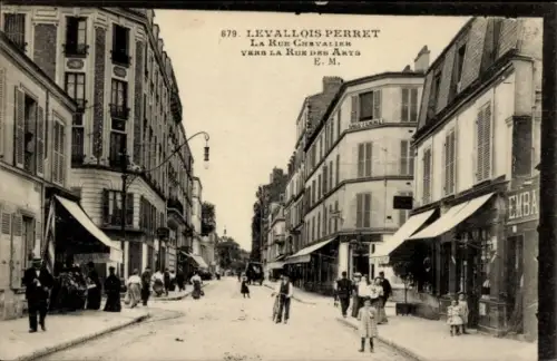 Ak Levallois Perret Hauts de Seine, Rue Chevalier, Rue des Arts