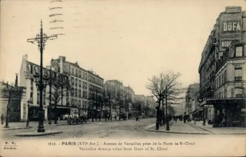 Ak Paris XVI , Avenue de Versailles, Porte de St-Clond