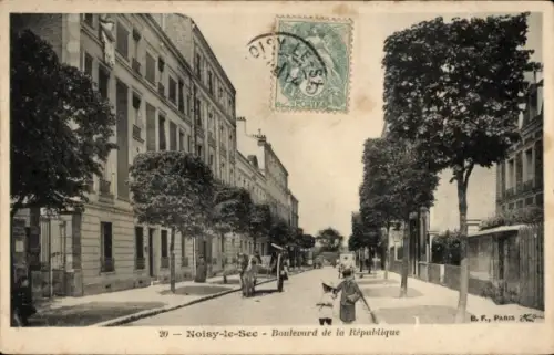 Ak Noisy le Sec Seine Saint Denis, Boulevard de la République