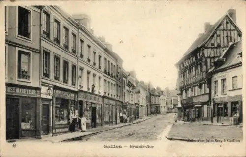 Ak Gaillon Eure,  Grande-Rue, Geschäfte, Dist Mareyeur, Vve Jules Sery