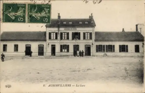 Ak Aubervilliers Seine Saint Denis, Vue de la Gare