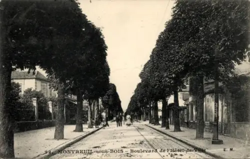 Ak Montreuil sous Bois Seine Saint Denis, Boulevard de l'Hôtel de Ville