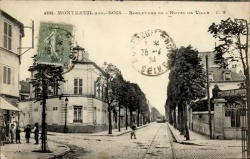 Ak Montreuil sous Bois Seine Saint Denis, Boulevard de l'Hôtel de Ville