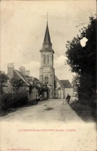 Ak La Fresnaye sur Chedouet Sarthe, Kirche