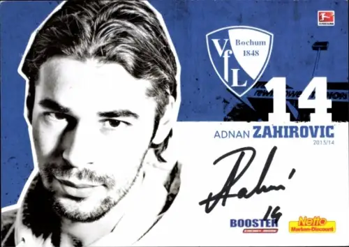 Autogrammkarte Fußballer Adnan Zahirovic, VFL Bochum, Autogramm