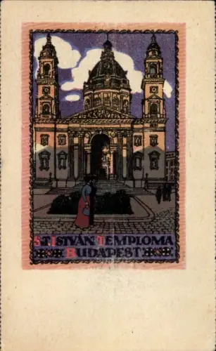 Litho Budapest Ungarn, St. Istvan Temploma, Kirche