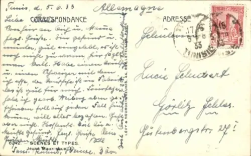 Ak Scènes et Types, Jeune mauresque, Junge Maurin