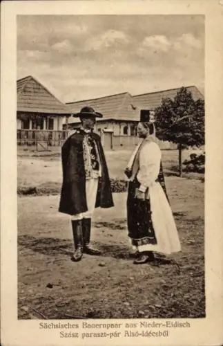 Ak Niedereidisch Rumänien, Sächsisches Bauernpaar