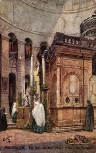 Künstler Ak Jerusalem Israel, Rotunda and Chapel of the Holy Sepulchre, Tuck Series I. Nr. 7308
