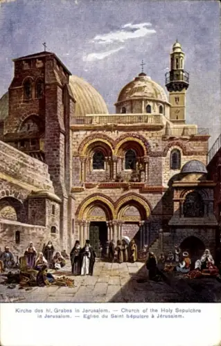 Künstler Ak Perlberg, F., Jerusalem Israel, Kirche des heiligen Grabes