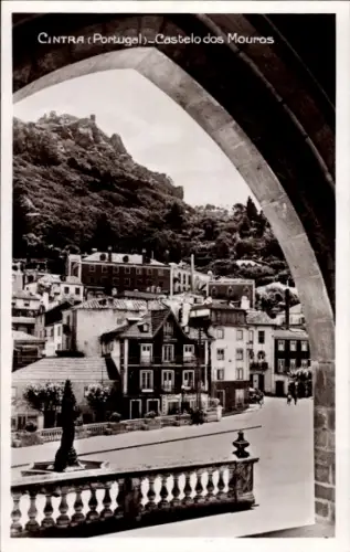 Ak Sintra Cintra Portugal, Castelo dos Mouros, historische Stadtansicht, Berge, Architektur