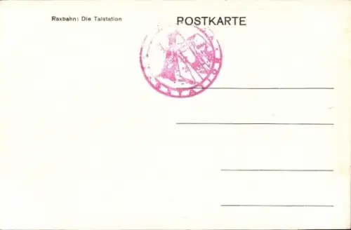 Künstler Ak Prinz, K. L., Raxbahn, Talstation