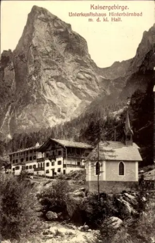 Ak Kufstein in Tirol, Unterkunftshaus Hinterbärnbad im Kaisergebirge