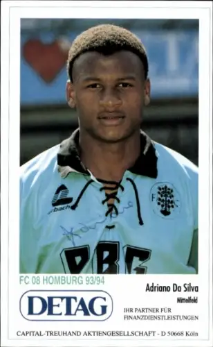 Autogrammkarte Fußballer Adriano Da Silva, FC 08 Homburg, Autogramm