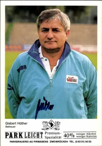 Autogrammkarte Betreuer Gisbert Hüther, FC 08 Homburg, Autogramm
