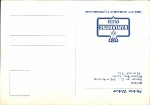 Autogrammkarte Betreuer Heinz Weber, FC 08 Homburg, Autogramm