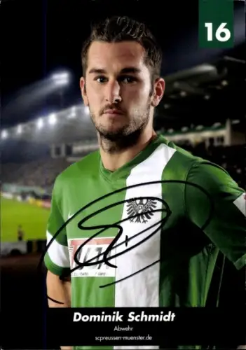 Autogrammkarte Fußballer Dominik Schmidt, Preußen Münster, Autogramm
