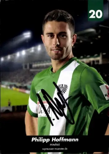 Autogrammkarte Fußballer Philipp Hoffmann, Preußen Münster, Autogramm