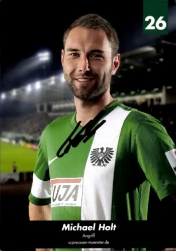 Autogrammkarte Fußballer Michael Holt, Preußen Münster, Autogramm